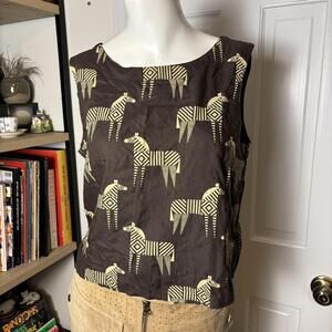 Funky Cropped Zebra Tank M